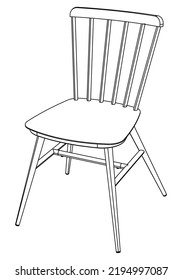Chair line vector illustration, isolated on white background