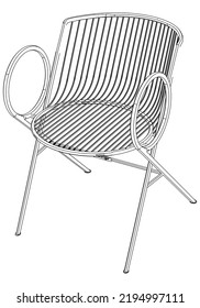 Chair line vector illustration, isolated on white background