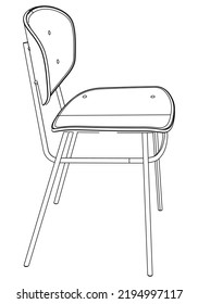 Chair line vector illustration, isolated on white background