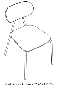 Chair line vector illustration, isolated on white background
