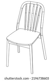 Chair line vector illustration, isolated on white background