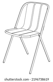 Chair line vector illustration, isolated on white background