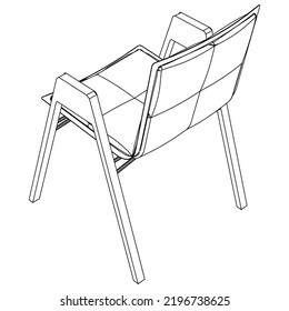 Chair line vector illustration, isolated on white background