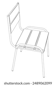 Chair Line Vector Illustration.  Set of Different Views of Modern Chair with Detailed Design Elements, Ideal for Furniture Design and Interior Concepts