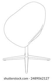 Chair Line Vector Illustration.  Set of Different Views of Modern Chair with Detailed Design Elements, Ideal for Furniture Design and Interior Concepts