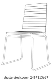 Ilustración vectorial de la línea de la silla.  Conjunto de diferentes vistas de la silla moderna con Elementos de diseño detallados, ideal para el diseño de muebles y conceptos de interiores
