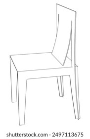 Chair Line Vector Illustration.  Set of Different Views of Modern Chair with Detailed Design Elements, Ideal for Furniture Design and Interior Concepts
