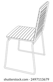 Chair Line Vector Illustration.  Set of Different Views of Modern Chair with Detailed Design Elements, Ideal for Furniture Design and Interior Concepts