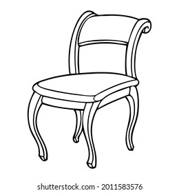 chair line vector illustration,isolated on white background,top view