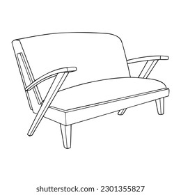 chair line vector illustration,isolated on white background,top view
