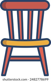 chair linear color illustration icon