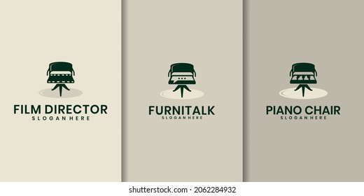 chair logo combination set. furnitalk