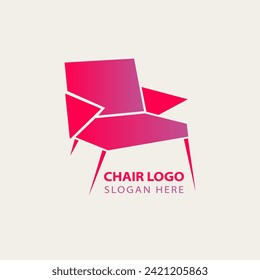 Chair logo design gradient vector