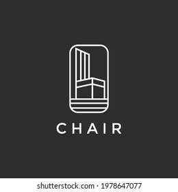 chair logo design vector icon illustration icon element isolated on black background