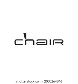 a chair logo with a hidden symbol in the letter h forms a chair

