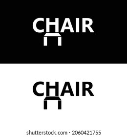 Chair logotype with letter h. Brand identity for furniture businesses, companies, organizations, and communities.