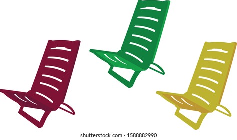 chair with low plastic back for beach holidays