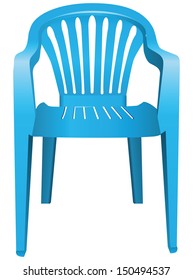 The chair is made of blue plastic. Vector illustration.