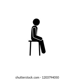 chair, man, sit icon. Element of man is sitting icon for mobile concept and web apps. Detailed chair, man, sit icon can be used for web and mobile