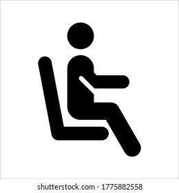 chair, man, sit icon. Element of man is sitting icon for mobile concept and web apps on white background