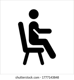 chair, man, sit icon. Element of man is sitting icon for mobile concept and web apps on white background