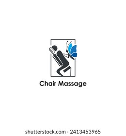 Chair Massage creative vector logo 