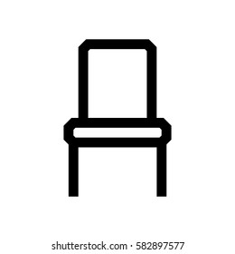Chair mini line, icon, background and graphic. The icon is black and white, linear  flat, vector, pixel perfect, minimal, suitable for web and print. 