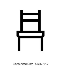 Chair mini line, icon, background and graphic. The icon is black and white, linear  flat, vector, pixel perfect, minimal, suitable for web and print. 