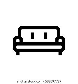 Chair mini line, icon, background and graphic. The icon is black and white, linear  flat, vector, pixel perfect, minimal, suitable for web and print. 