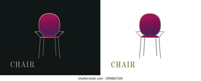 Chair modern vector armchair furniture. Pink