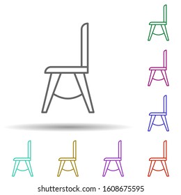 chair multi color style icon. Simple thin line, outline vector of furniture icons for ui and ux, website or mobile application