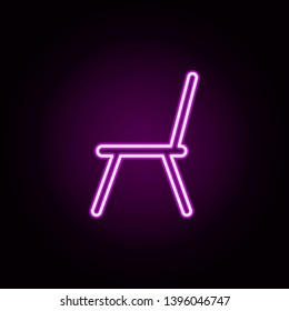 chair neon icon. Elements of education set. Simple icon for websites, web design, mobile app, info graphics