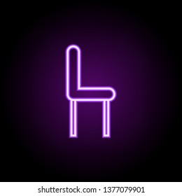 chair neon icon. Elements of web set. Simple icon for websites, web design, mobile app, info graphics
