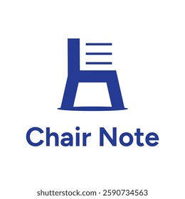 chair note flat minimalist logo design