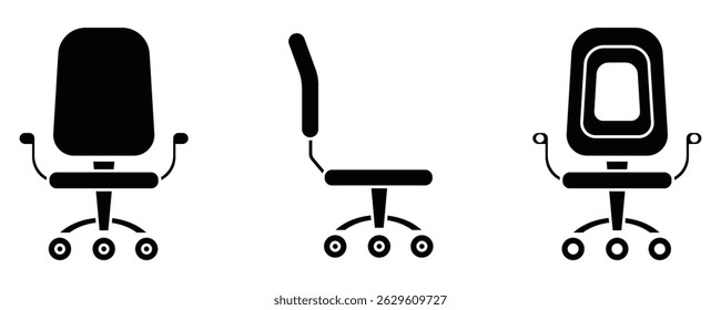chair, office, business icon set, vector stock. 