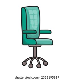 Chair office vector color icon. Vector illustration armchair office on white background. Isolated color illustration icon of chair office.
