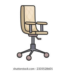 Chair office vector color icon. Vector illustration armchair office on white background. Isolated color illustration icon of chair office.
