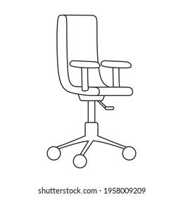 Chair office vector outline icon. Vector illustration furniture armchair on white background. Isolated outline illustration icon of chair office.