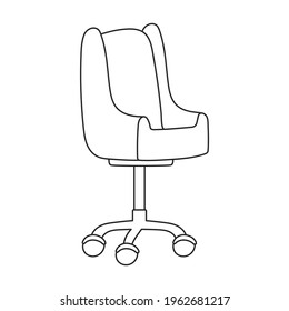 Chair office vector outline icon. Vector illustration furniture armchair on white background. Isolated outline illustration icon of chair office.
