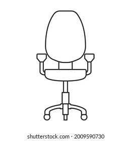 Chair office vector outline icon. Vector illustration armchair on white background. Isolated outline illustration icon of chair office.