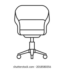 Icono de esquema del vector de la oficina del presidente. Sillón de ilustración vectorial sobre fondo blanco. Icono de ilustración de esquema aislado de la oficina del presidente.