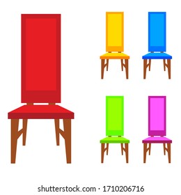 chair old model in different color vector illustration