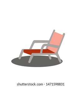 chair on beach icon vector, chair illustration.