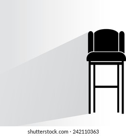 chair on white background, flat and shadow theme