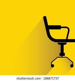 chair on yellow background, flat and shadow style