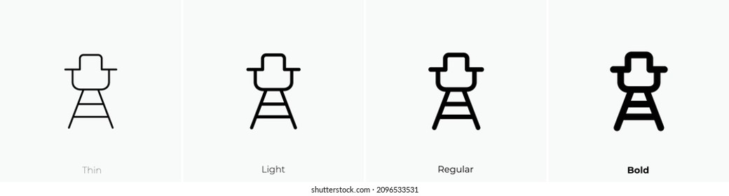 chair one icon. Thin, Light Regular And Bold style design isolated on white background