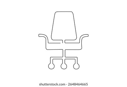 Chair one line icon. continuous line style. simple style chair shape illustration. unique, simple, armchair, design, comfortable, furniture, seat, style, background, luxury, chair, modern.