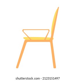 chair in orange tones as seen from the side on a white background