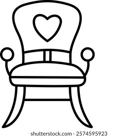 Chair outline for design coloring book for kids.