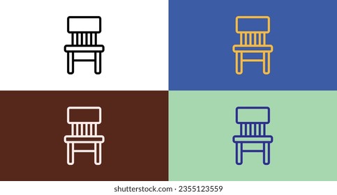 Chair outline icon illustration isolated vector sign symbol